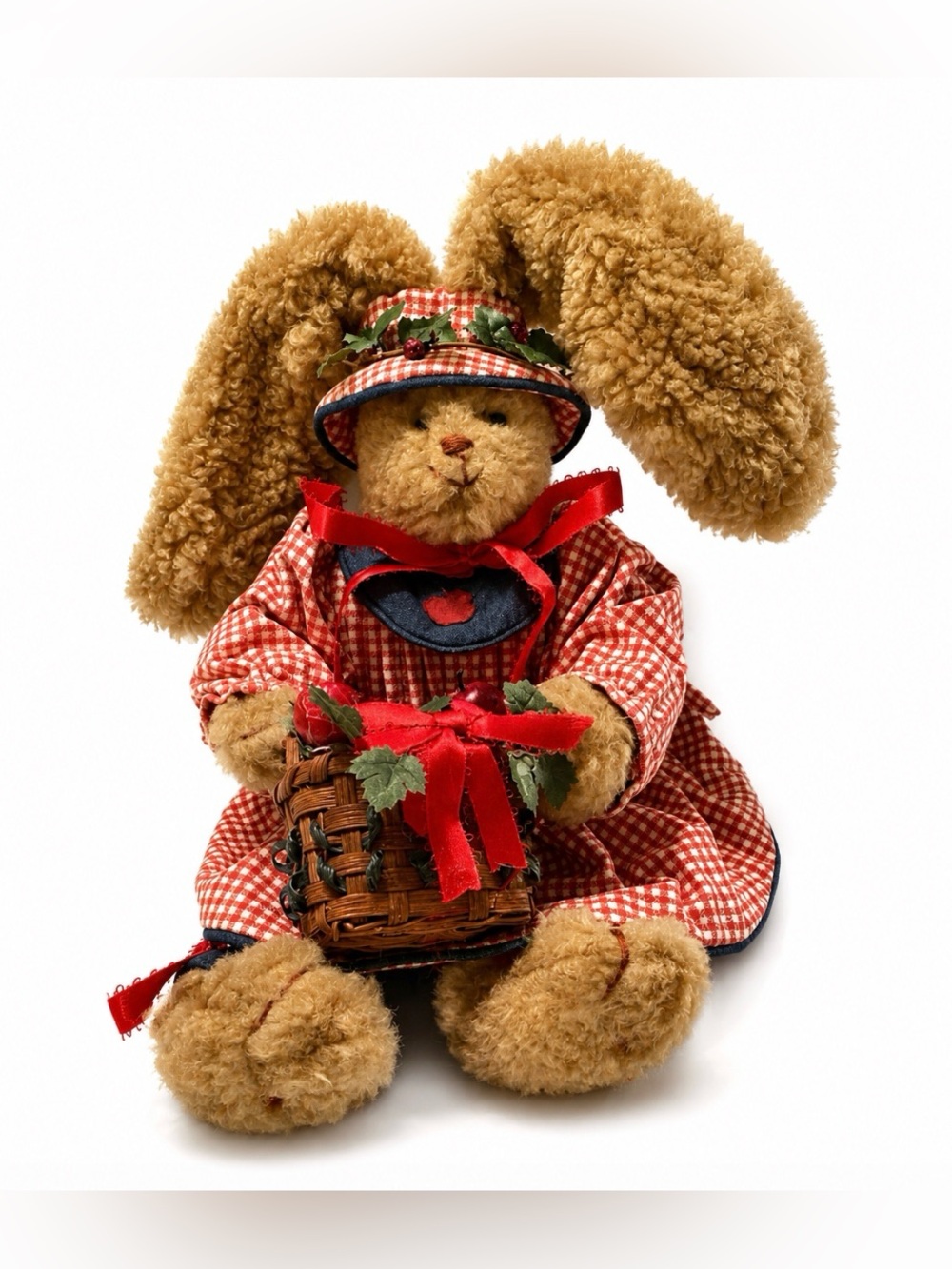 Vintage Bunny with a Basket of Apples
